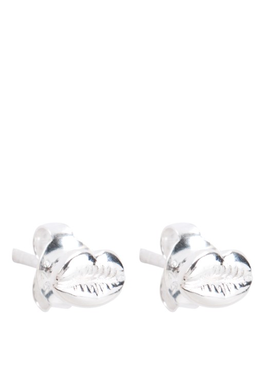 Bibi Camille Lips oorknopjes - voorkant 3 zilver