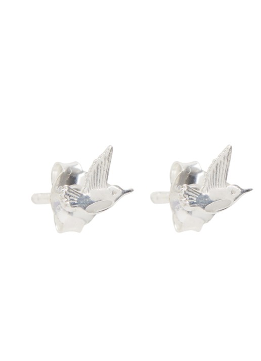 Bibi Camille Mini Bird oorknopjes van zilver