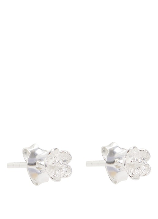 Bibi Camille Mini Flower oorknopjes van zilver