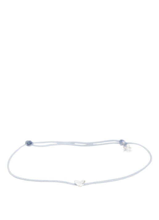Bibi Camille Mini Heart S armband met bedel - voorkant blauwgrijs