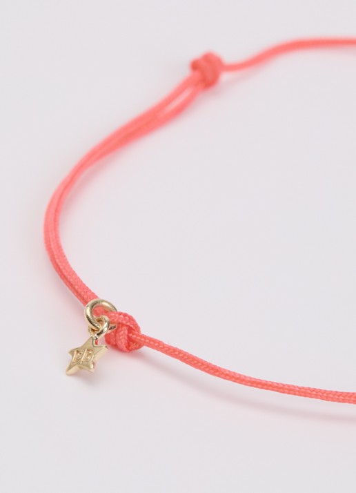 Bibi Camille Mini Smiley armband met bedel - detail 2 roze
