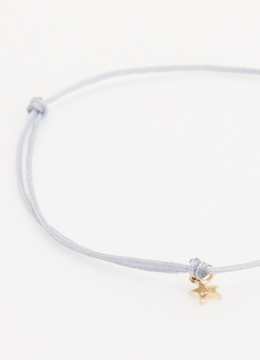 Bibi Camille Mini Smiley armband met bedel - detail blauw