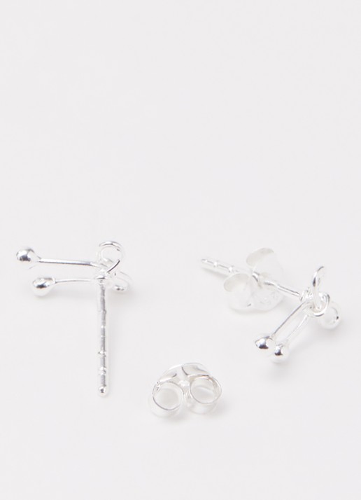 Bibi Camille Oorknopjes van zilver - detail 2 zilver