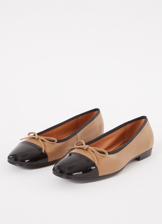 Billi Bi Ballerina van leer - detail 2 donkerbeige