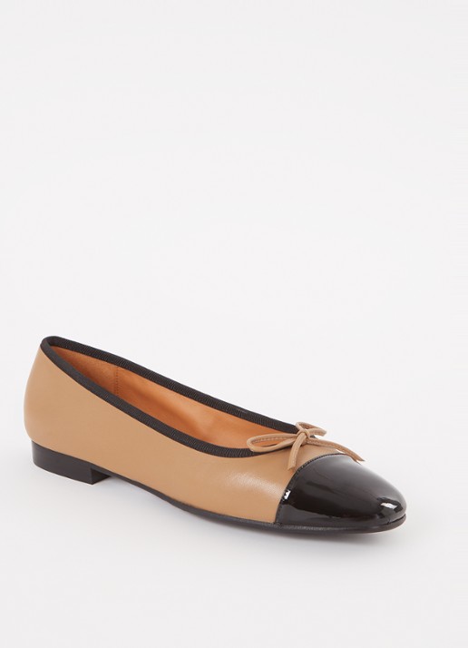 Billi Bi Ballerina van leer - voorkant donkerbeige