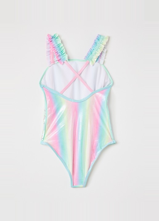 Billieblush Badpak met pailletten - voorkant 2 roze