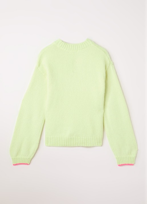 Billieblush Fijngebreide trui in wolblend met lurex - voorkant 2 neongroen