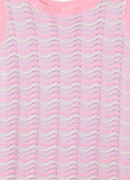 Billieblush Grofgebreide jurk met streepprint - detail paars