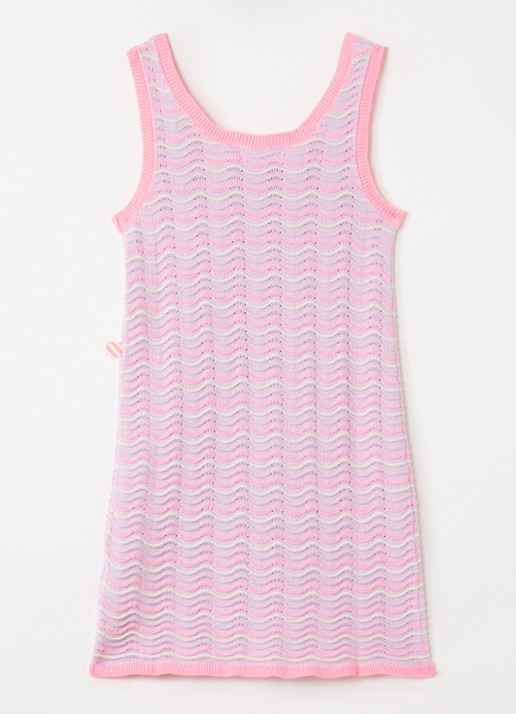 Billieblush Grofgebreide jurk met streepprint - voorkant 3 paars