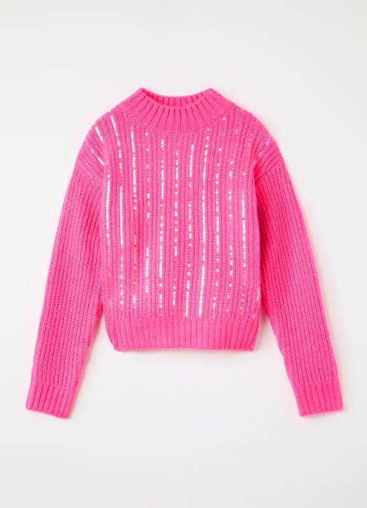 Billieblush Grofgebreide trui met pailletten