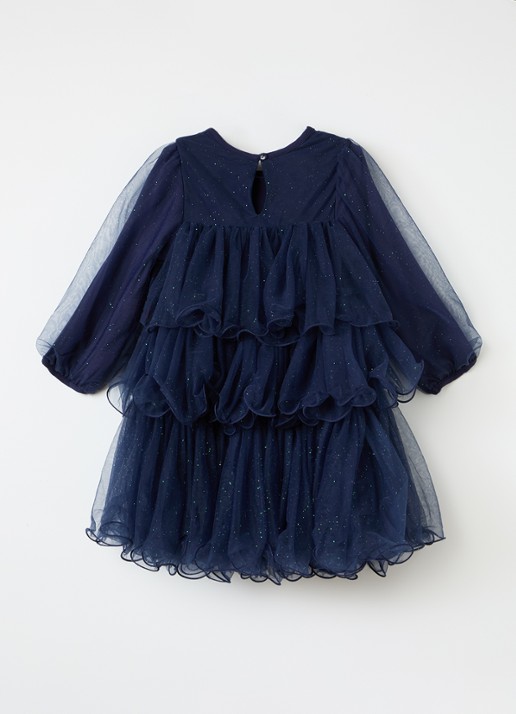 Billieblush Jurk met tule - voorkant 2 donkerblauw