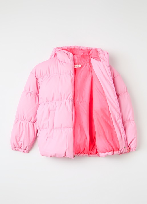 Billieblush pufferjas met logo - voorkant 2 roze