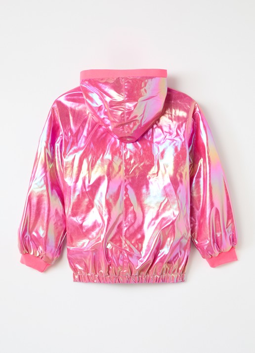 Billieblush Regenjas met glanzende finish - achterkant fuchsia