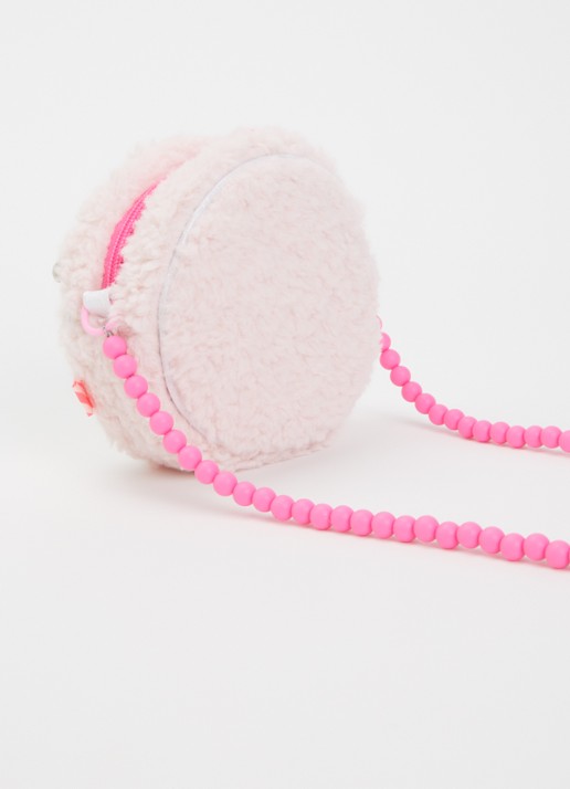 Billieblush Schoudertas van imitatiebont met pailletten - achterkant roze