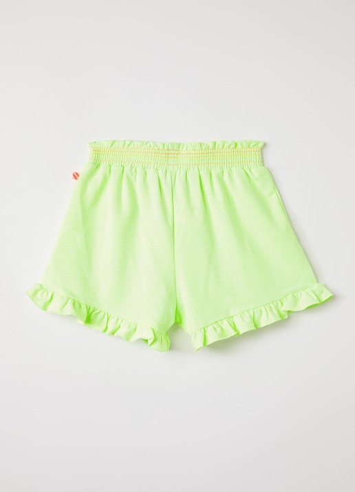 Billieblush Straight fit korte joggingbroek met pailletten - voorkant 3 neongeel