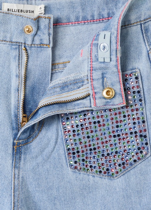 Billieblush Straight leg jeans met studs - detail 3 indigo