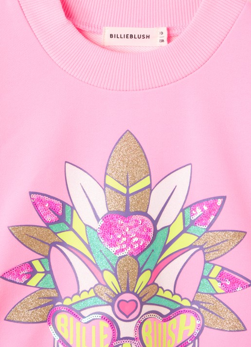 Billieblush Sweater met glitter en pailletten - detail 3 neonroze