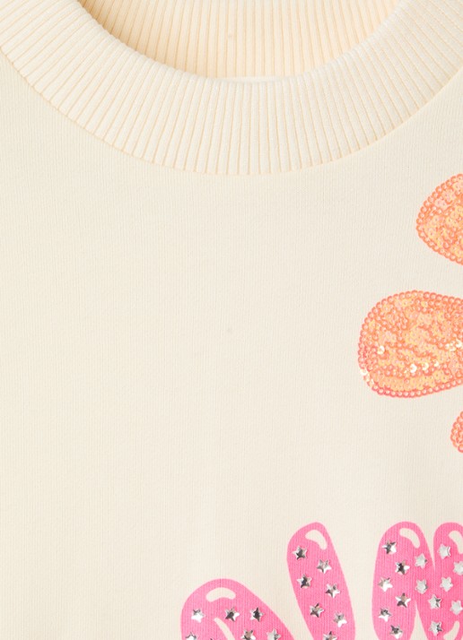 Billieblush Sweater met pailletten - detail gebroken wit