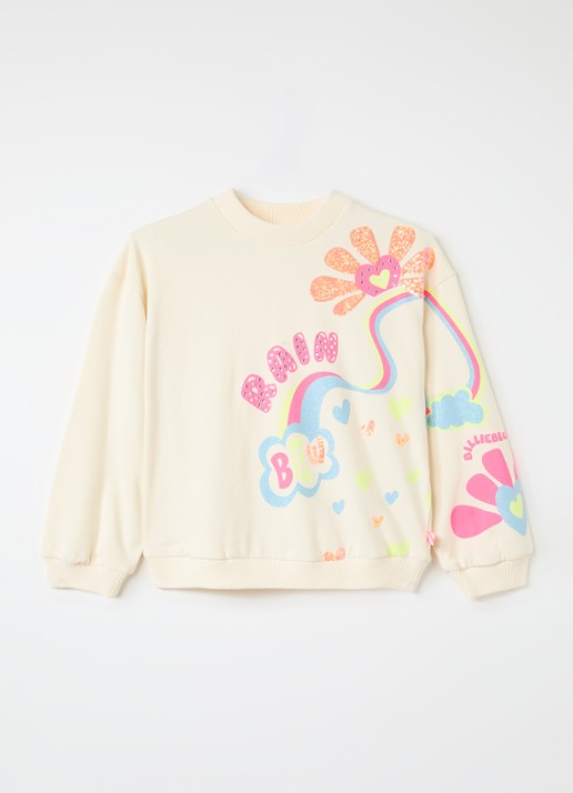 Billieblush Sweater met pailletten - voorkant 2 gebroken wit