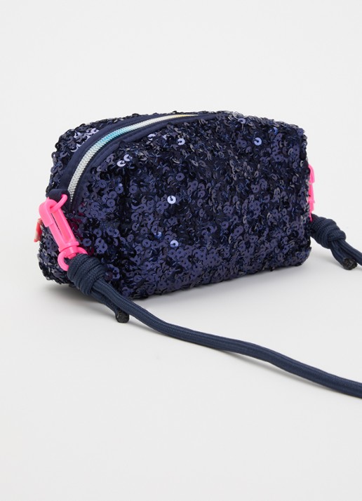 Billieblush Trousse toilettas met pailletten  - achterkant donkerblauw