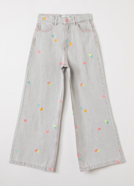 Billieblush Wide leg jeans met borduring