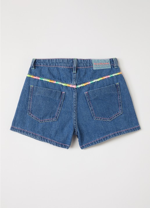 Billieblush Wide leg korte broek van denim - voorkant 3 indigo