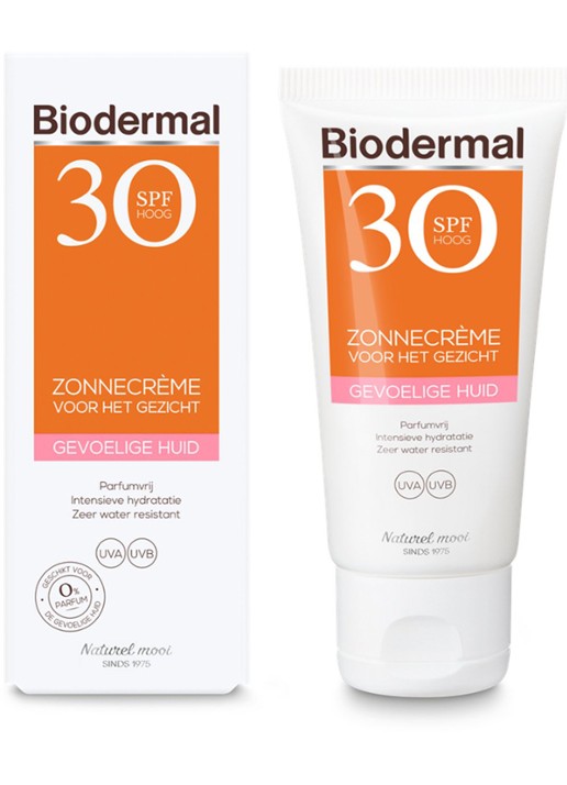 Biodermal Gevoelige Huid Zonnecrème Gezicht Water Resistant SPF 30 - zonnebrand voor het gezicht - voorkant 4 undefined