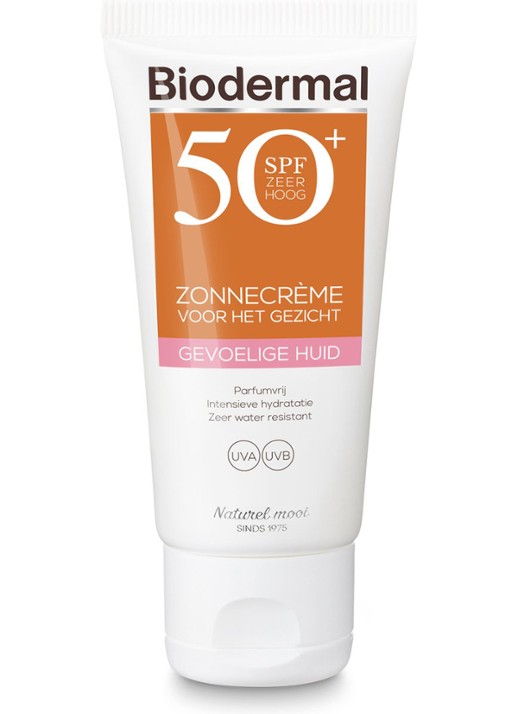 Biodermal Gevoelige Huid Zonnecrème Water Resistant gezicht SPF 50+ - zonnebrand voor het gezicht - voorkant undefined