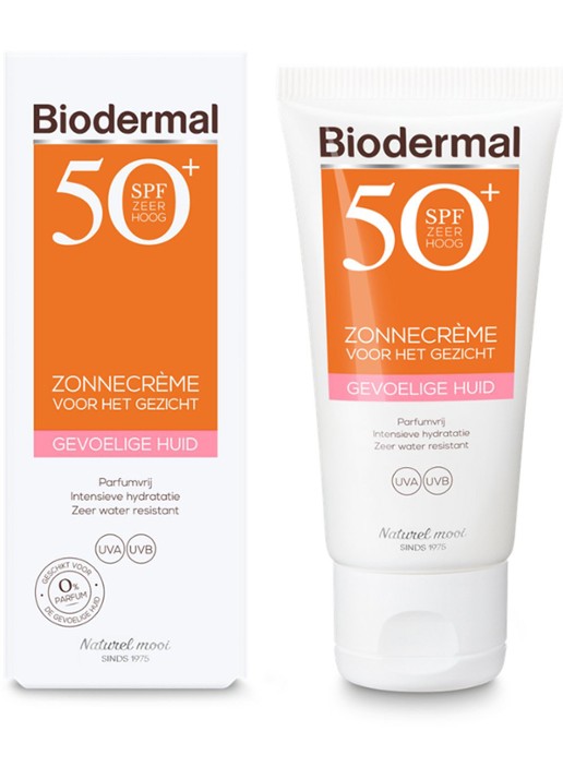Biodermal Gevoelige Huid Zonnecrème Water Resistant gezicht SPF 50+ - zonnebrand voor het gezicht - voorkant 2 undefined