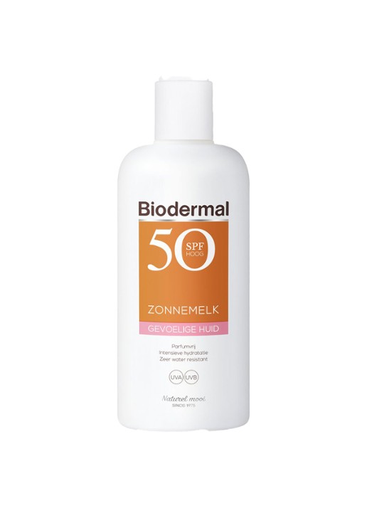 Biodermal Gevoelige Huid Zonnemelk Water Resistant SPF 50 - zonnebrand - voorkant 3 undefined