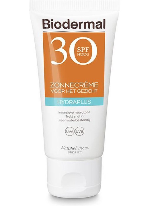 Biodermal Hydraplus Zonnecrème gezicht SPF 30 - zonnebrand voor het gezicht - voorkant undefined