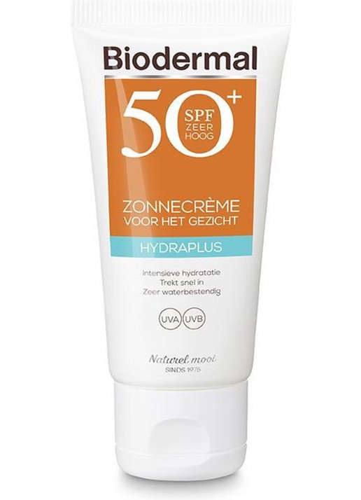 Biodermal Hydraplus Zonnecrème gezicht SPF 50+ - zonnebrand voor het gezicht - voorkant undefined