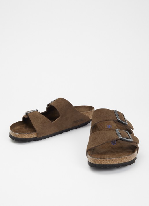 Birkenstock Arizona BS sandaal van suède - detail 3 donkerbruin