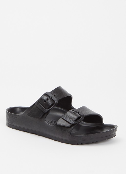 Birkenstock Arizona EVA slipper met gespdetail - voorkant 3 zwart