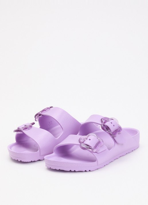 Birkenstock Arizona Flower Eva slipper met logo - voorkant 4 lila