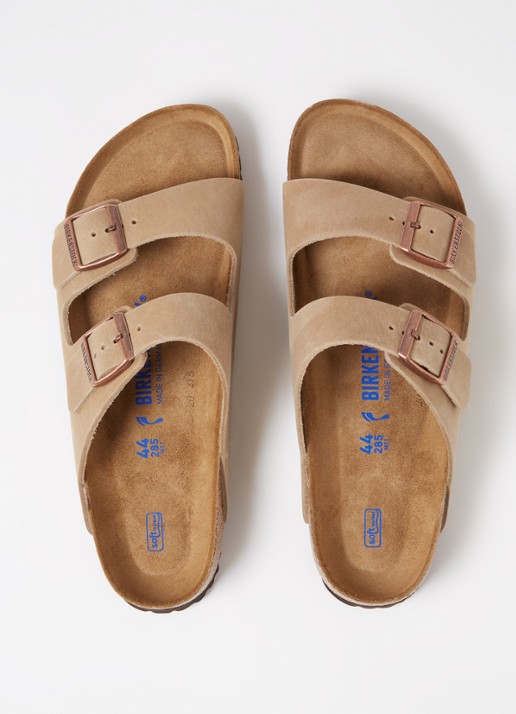 Birkenstock Arizona slipper van leer - detail 3 zand