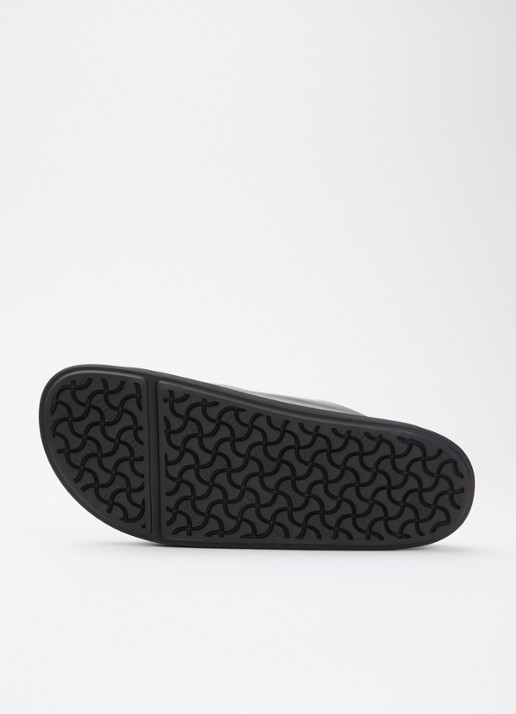 Birkenstock Arizona slipper van leer - detail 4 zwart