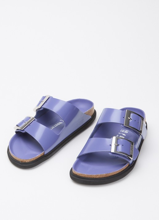 Birkenstock Arizona slipper van leer - detail 2 lila
