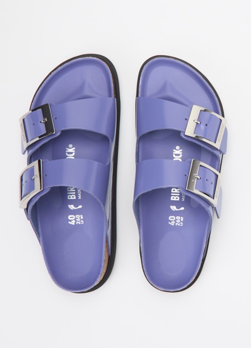 Birkenstock Arizona slipper van leer - detail 3 lila