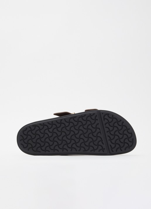 Birkenstock Arizona slipper van leer - detail 5 donkerbruin