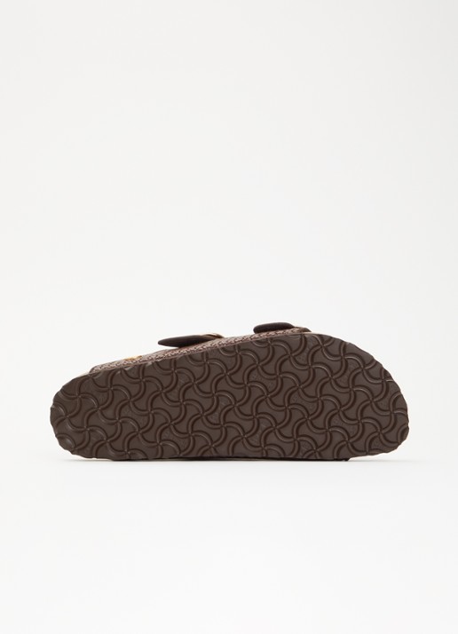 Birkenstock Arizona slipper van raffia met gevlochten bovenwerk - detail 5 hazelnootbruin