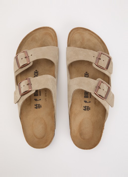 Birkenstock Arizona slipper van suède - detail 7 taupe