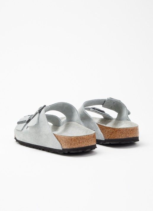 Birkenstock Arizona slipper van suède - achterkant 5 grijs
