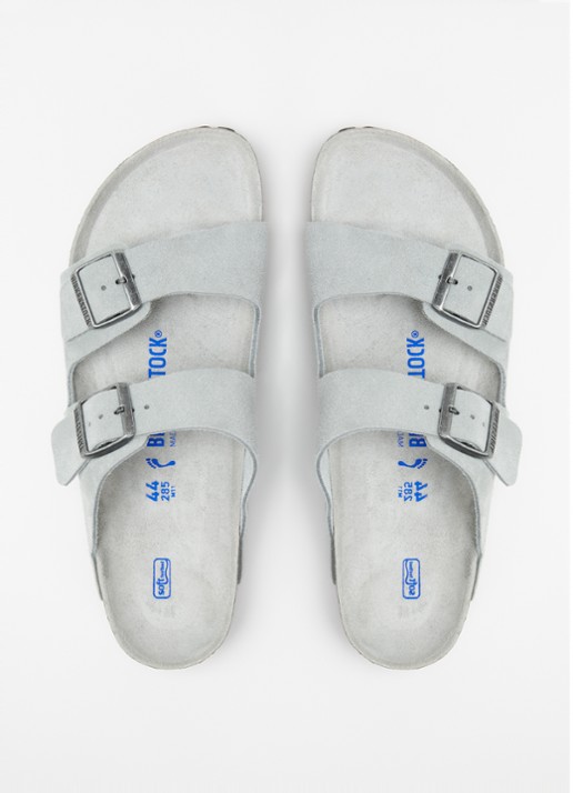 Birkenstock Arizona slipper van suède - detail 2 grijs