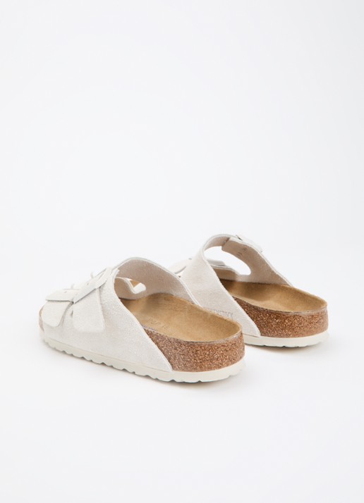 Birkenstock Arizona slipper van suède - achterkant 4 gebroken wit