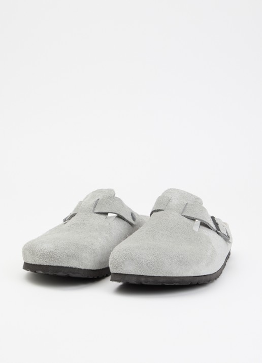 Birkenstock Bosten muiltje van suède - detail grijs
