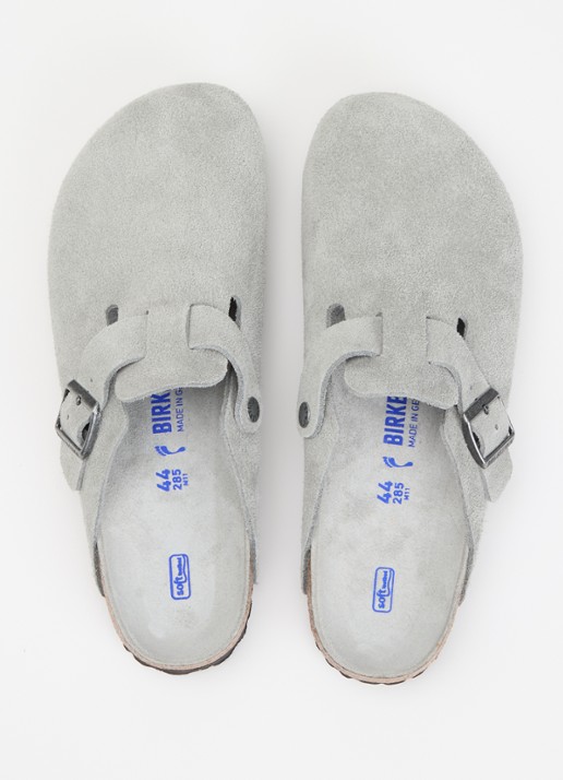 Birkenstock Bosten muiltje van suède - detail 2 grijs