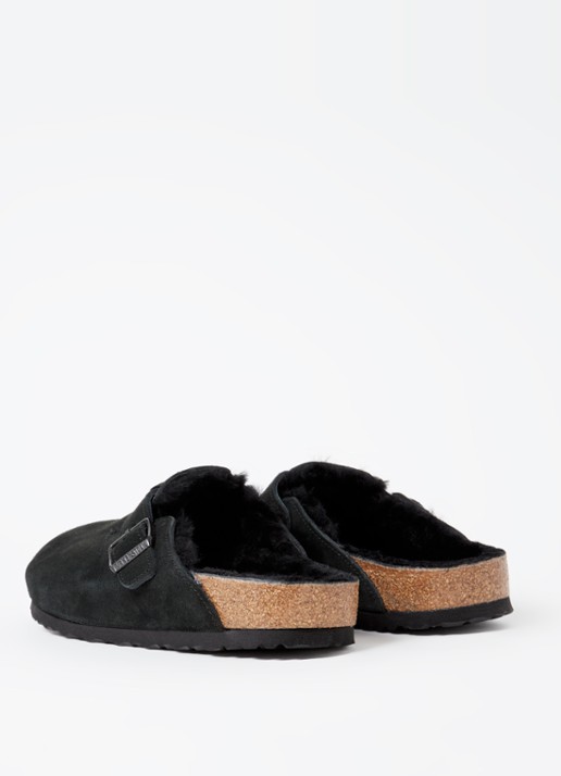Birkenstock Boston clog van suède - achterkant 4 zwart