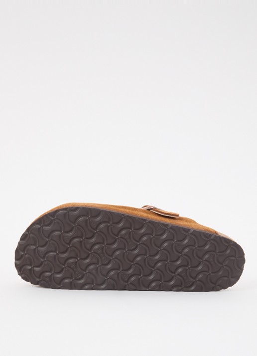 Birkenstock Boston clog van suède - detail 5 cognac