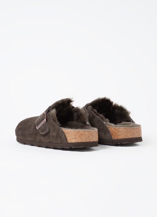 Birkenstock Boston clog van suède - achterkant 5 donkerbruin